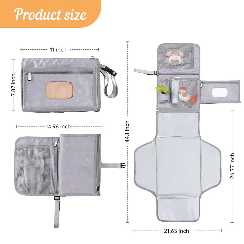 Cateep Portable Baby Diaper Changing Pad with Wipe Dispenser and Waste Bag Dispenser Detachable Diaper Changing Travel Bag with Waterproof Changing Mat Well Organized for Changing Kits - Image 3